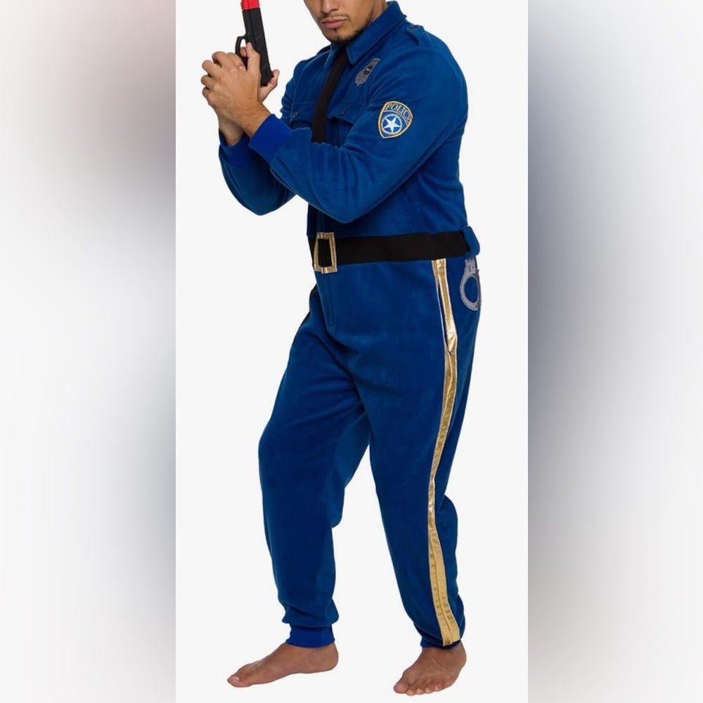 Unisex Silver Lilly fleece onesie policeman costume